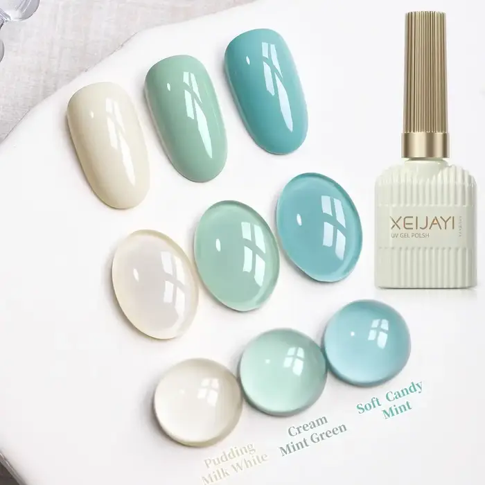 Ensemble de vernis à ongles Gel 15ml printemps et été lait blanc menthe vert