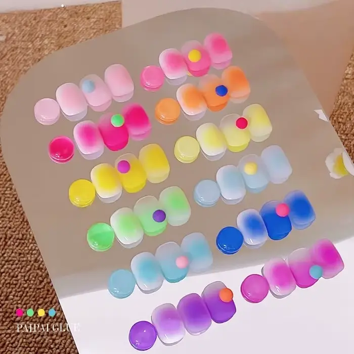 Vernis à ongles en gel solide fluorescent Y2K 12 couleurs