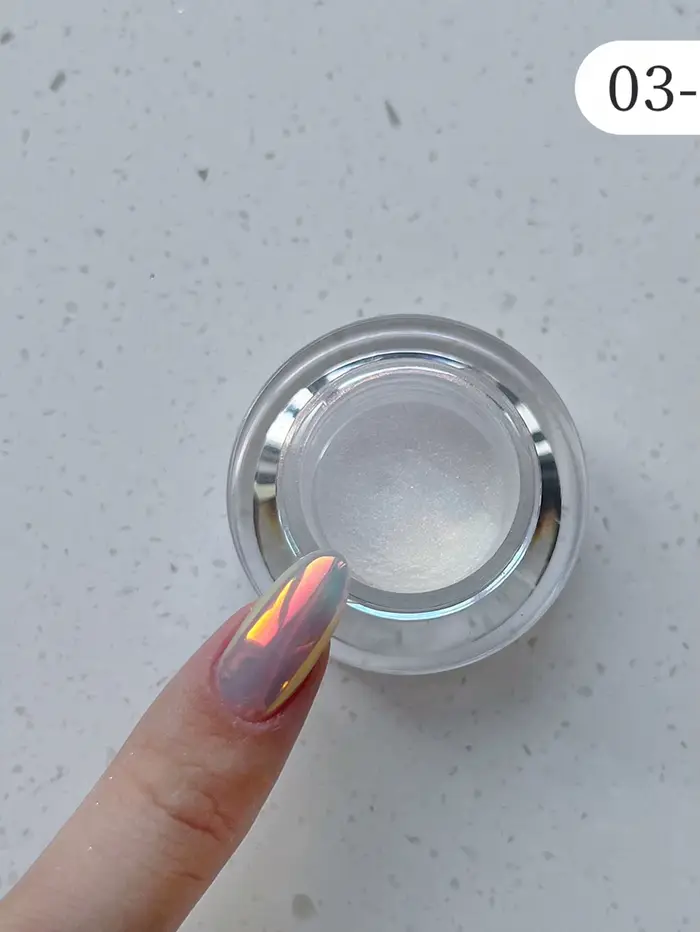 1 boîte de poudre à ongles miroir clair de lune argent paillettes fines effet métallique Pigment Gel vernis Chrome
