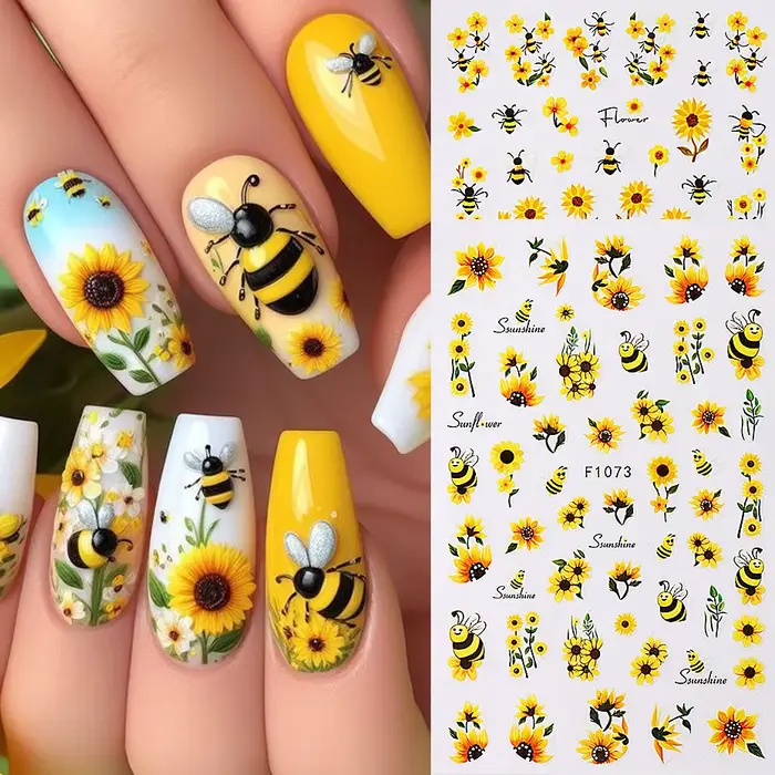 Autocollants floraux pour Nail Art