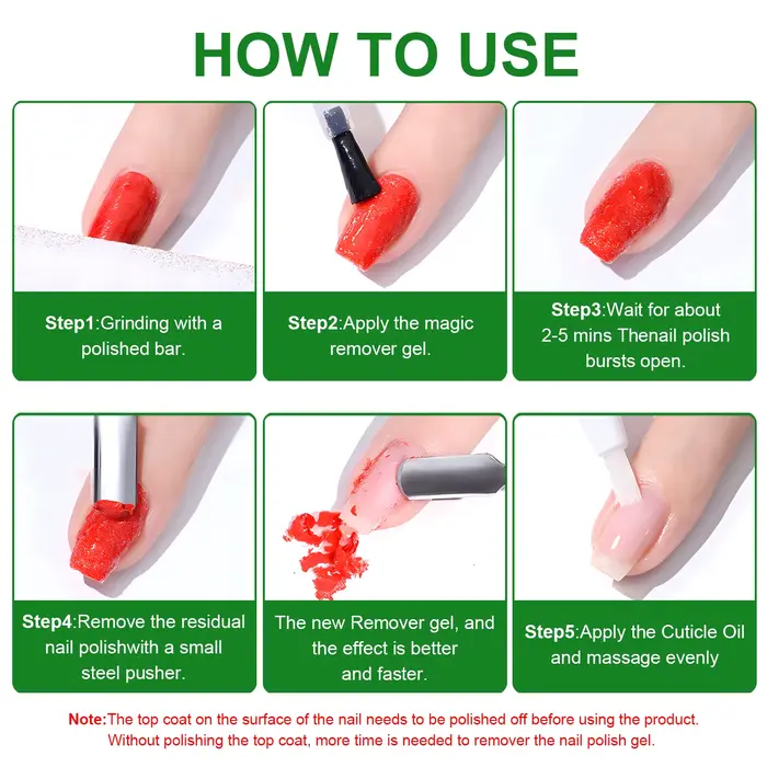 Ensemble de 3 dissolvant de vernis à ongles en Gel