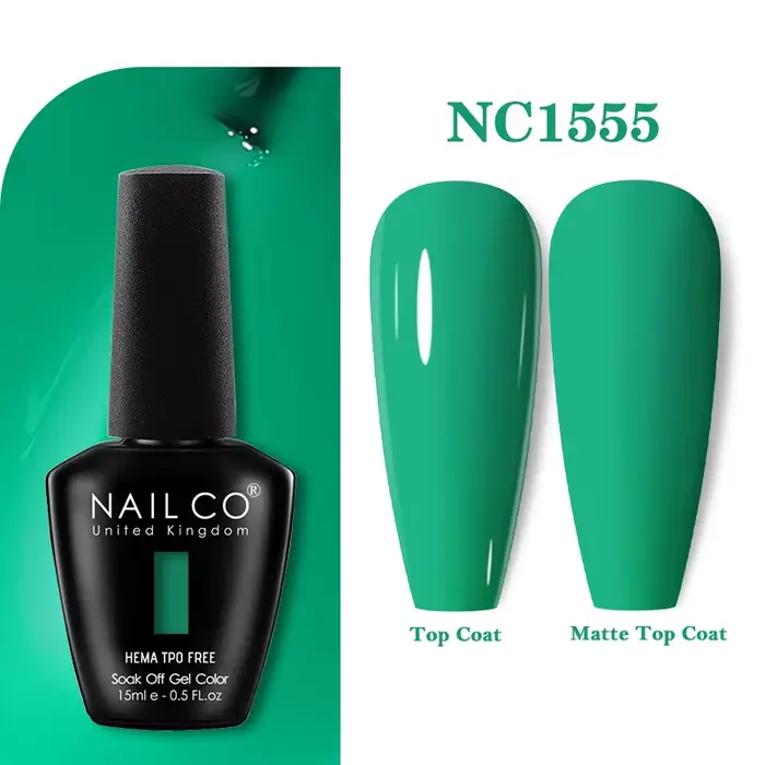 NAILCO 15ml série verte couleur foncée Gel vernis à ongles hybride durable pour Base mat couche de finition manucure tremper UV LED Nail Art Gel