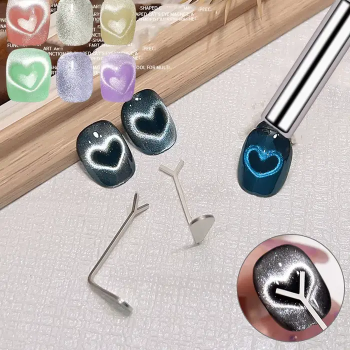 Ensemble d'aimants pour ongles en forme de Y, bâton magnétique cylindrique pour créer un œil de chat