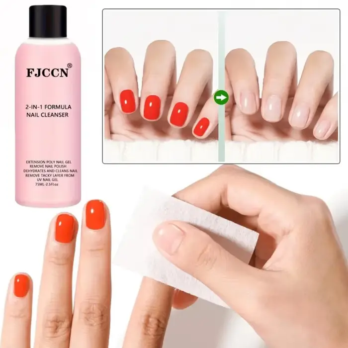 Nettoyant Gel 2-en-1 pour Ongles et Dissolvant de Vernis, Solution Professionnelle Anti-Adhérence po