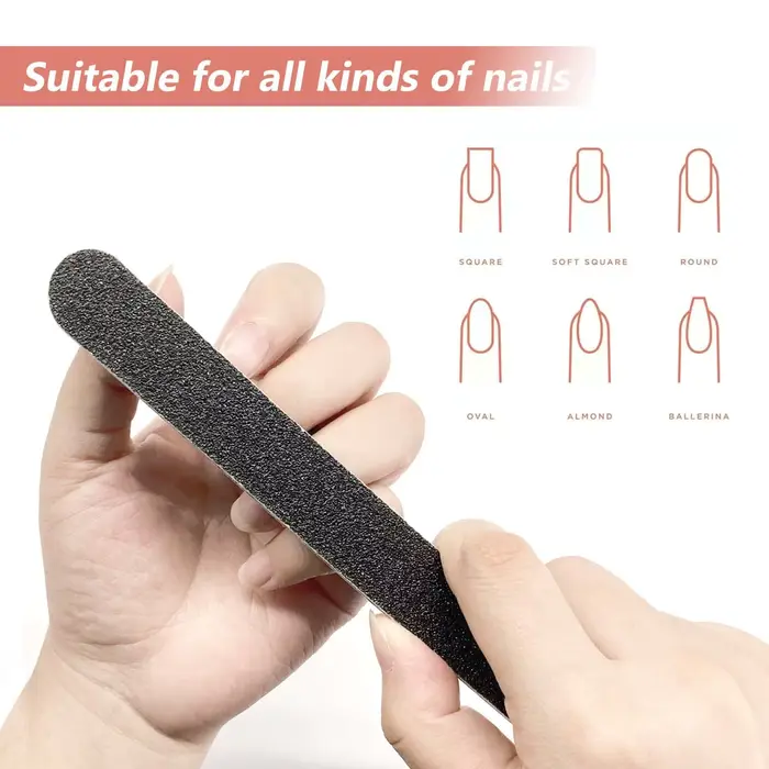 Lime à ongles : lime à ongles professionnelle grain 100/180, manucure réutilisable