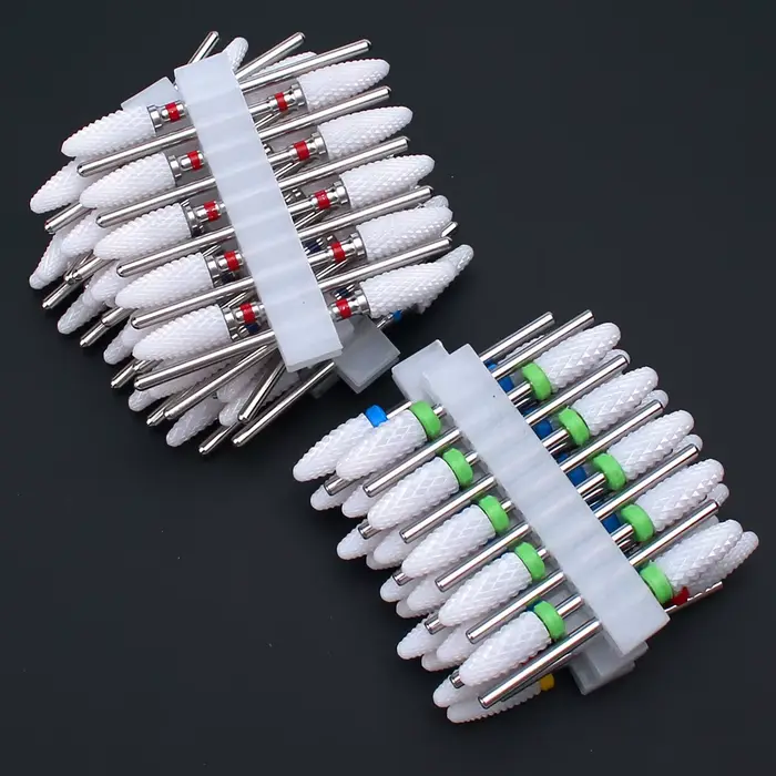 Jeu de forets à ongles en céramique, fraise pour manucure électrique, limes de maïs à flamme, Machin
