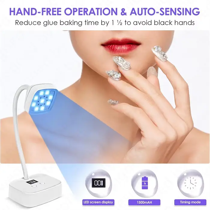 Lampe uv led ongles professionnel sans fil rechargeable