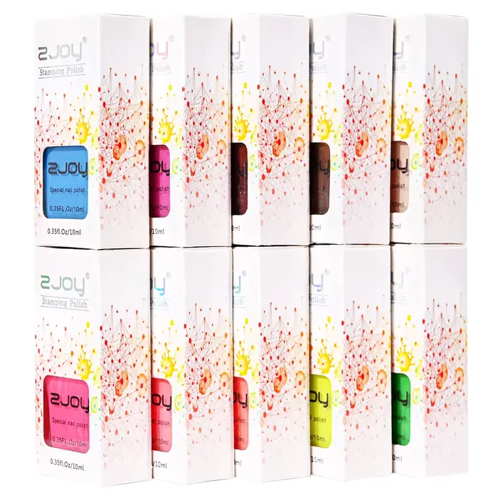 (30 couleurs) 10ml vernis à ongles 1/2 pièces noir/blanc coloré plaque d'estampage vernis d'impressi