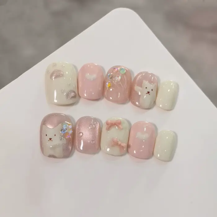 Ensemble de 10 ongles à pression faits à la main