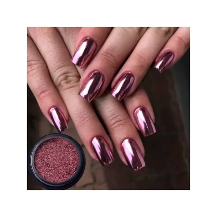 Poudre miroir magique en métal chromé, 1 boîte, pour vernis Gel, Nail Art, paillettes, décorations p