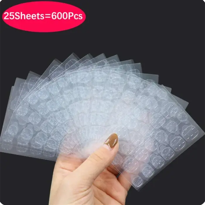 600 pièces Double face colle autocollant pour ongles onglets adhésifs imperméable respirant faux
