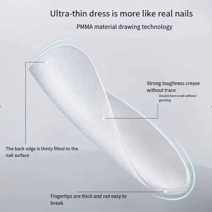 Boîte de 330 pointes d'ongles courtes en amande – Autocollants pour ongles en gel mat améliorés