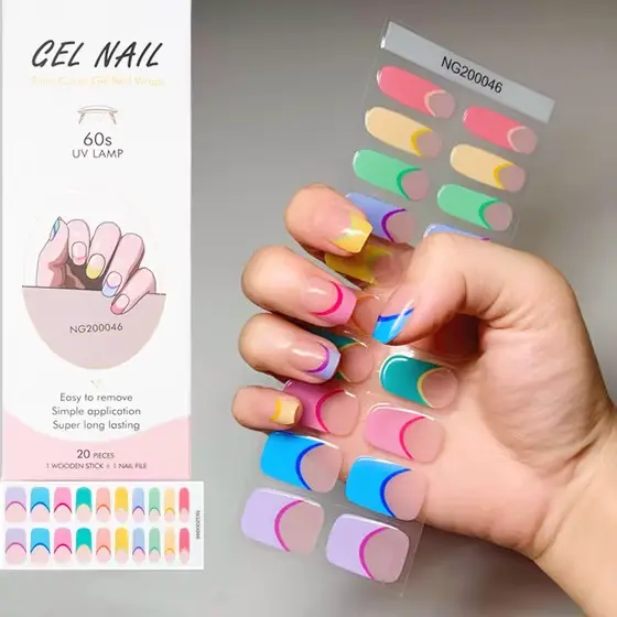 Autocollant pour ongles en gel semi-durci pour manucure