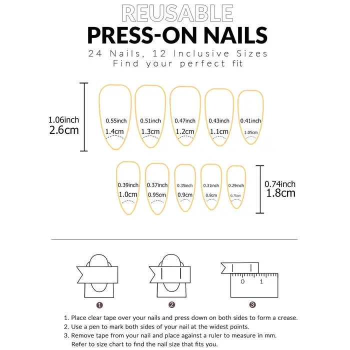 24 pièces ongles pointus français blancs avec faux