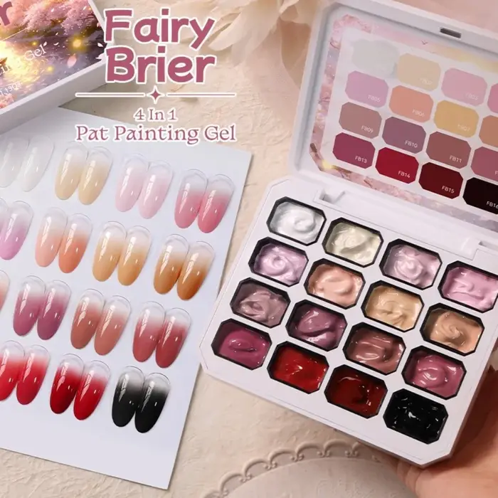 Mini vernis à ongles gel ombré 4 en 1, 16 couleurs, manucure française, gel de peinture dégradé facile, vernis solides, gel artistique, cadeau