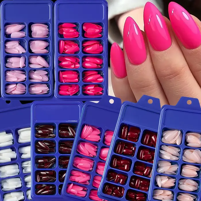 Faux ongles carrés courts rouges