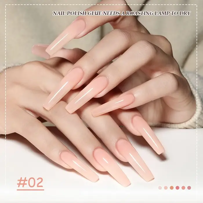MIANEL 1 pièce 12ML Vernis à ongles gel poudre nude transparent effet glace blanchissant