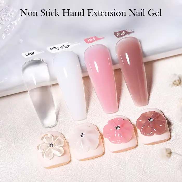 BORN PRETTY 15ml clair blanc antiadhésif main solide Extension Gel vernis à ongles sculpture fleur N