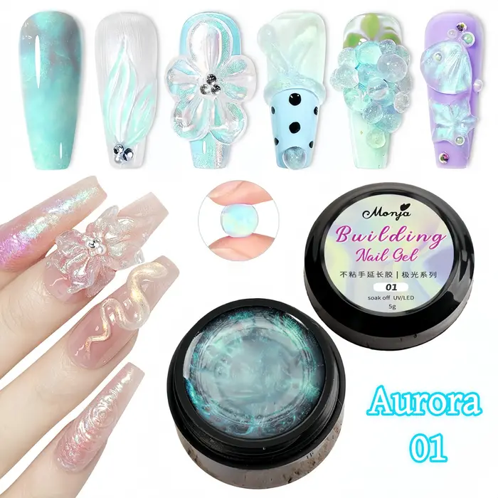 Gel pour ongles 3D, superposition dure et durable non collante