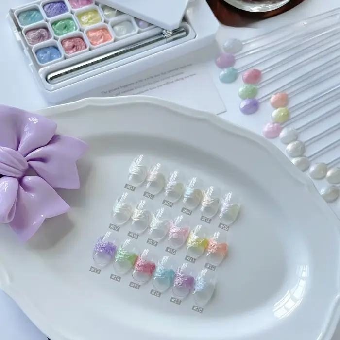 Nouveau Gel Crème Poudre Féerique pour Nail Art Effet 3D Texture Sans Couche de Finition Gel UV/LED Vernis à Ongles