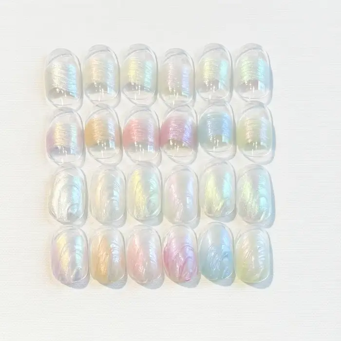 Vernis à ongles semi-permanent effet gel texturé perle aurore