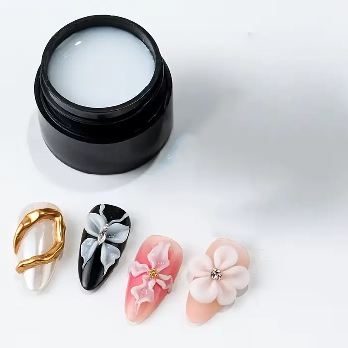 5G cristal doux solide Extension ongles Gel clair NudePink Aerylie sculpture fleur gelée façonnage DlY modèle manucure