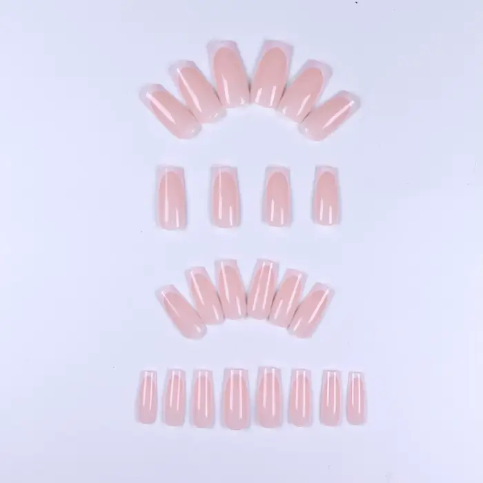 120 faux ongles rectangulaires de style français minimaliste