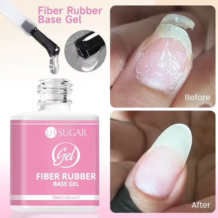 UR SUGAR 15ml Gel de base en fibre de caoutchouc pour ongles cassés