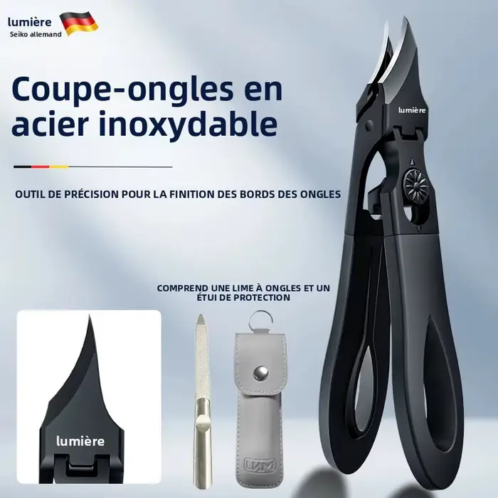 Coupe-ongles à lame angulaire pour ongles épais et incarnés - Outils de pédicure en acier inoxydable