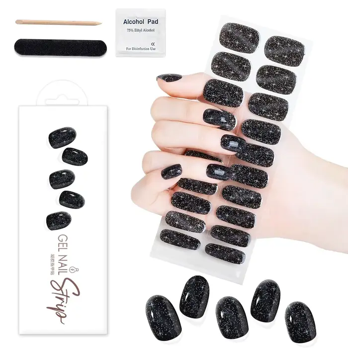 20 Tips Autocollants d'ongles semi-durcis pour manucure française