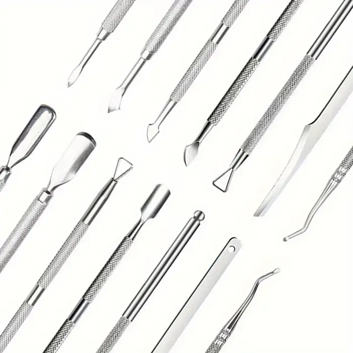 Poussoir à cuticules multicolore à Double extrémité en acier inoxydable, dissolvant de peau morte po