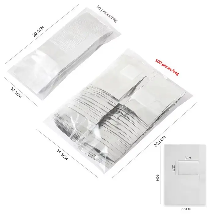 Lot de 100 lingettes en aluminium pour dissolvant de vernis gel