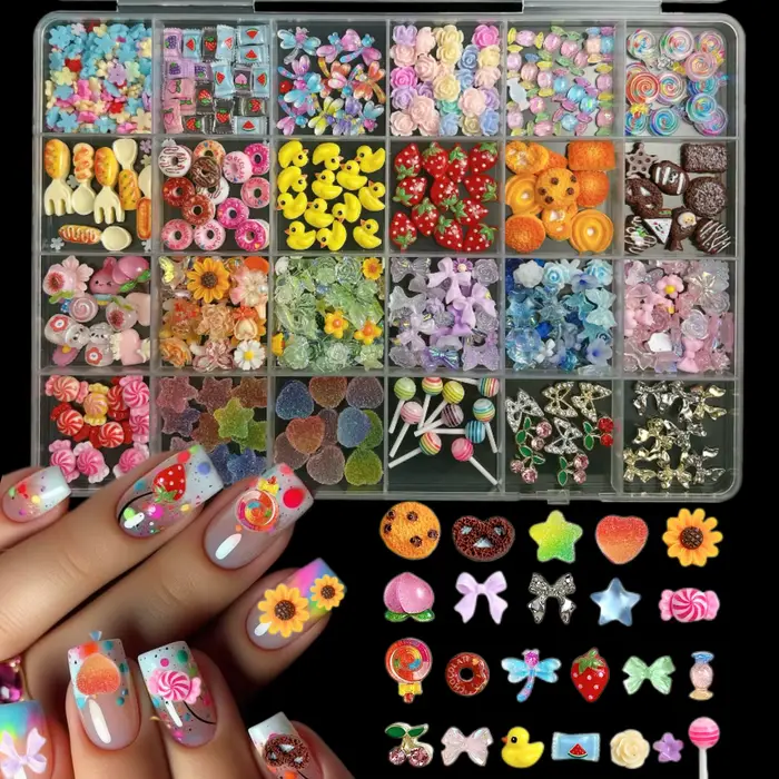 1 boîte de décorations pour ongles