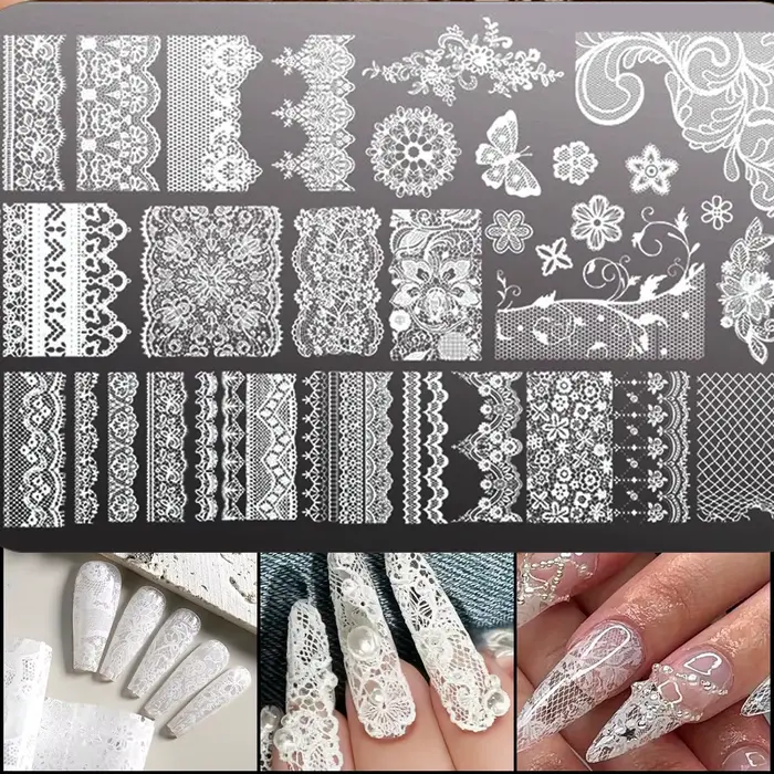 Pochoir de Stamping Métallique pour Nail Art 14