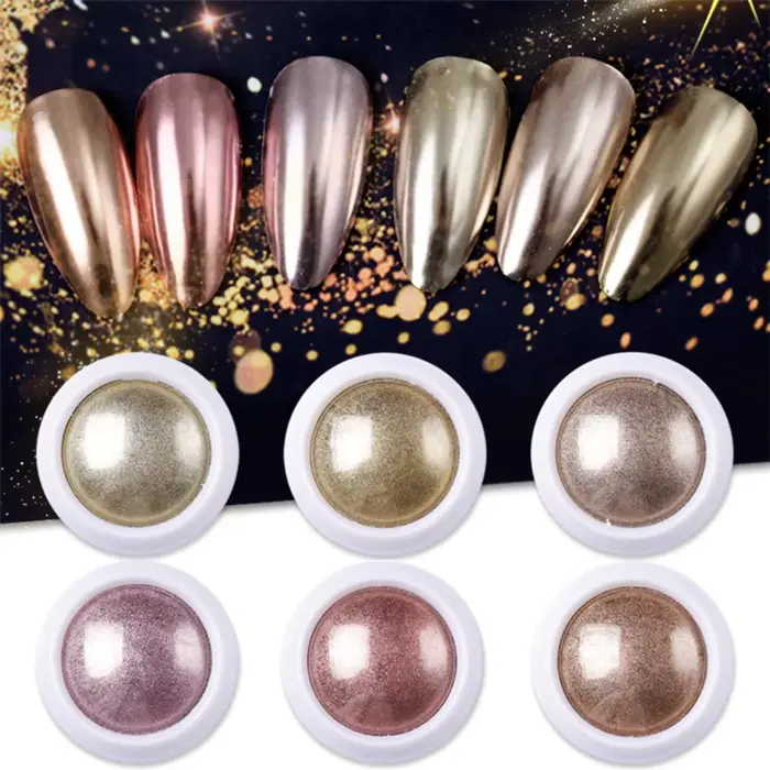 Poudre à ongles blanche miroir chromé