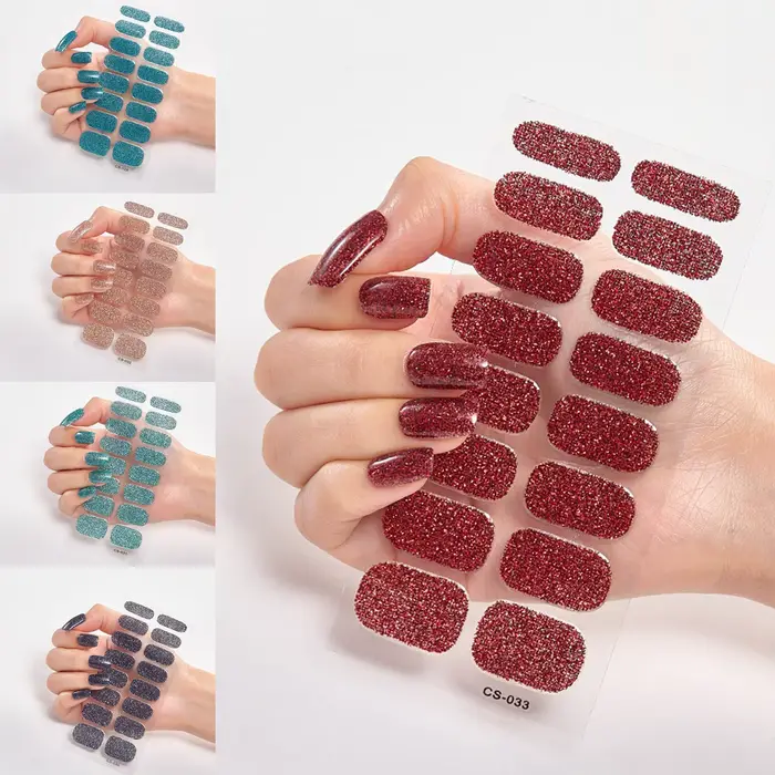 16 pièces/ensemble – Bandes d'ongles semi-durcies en gel à peler et coller