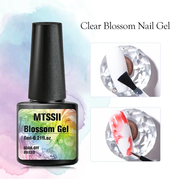 Vernis fonctionnel à effet d'épandage de fleurs de Gel fleuri pour ongles