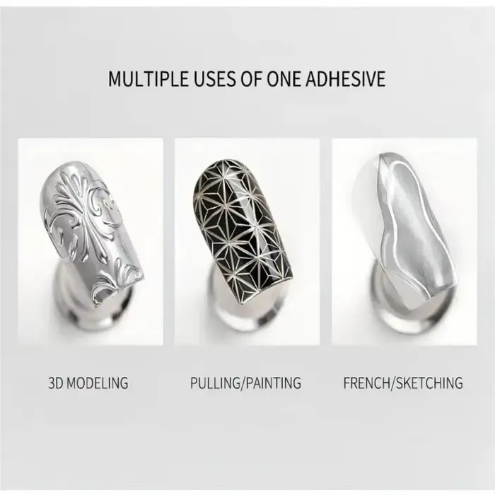 Vernis à ongles gel métallique miroir – Brillant argent et or rose