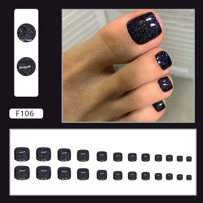 Faux ongles à pression galaxie bleu profond