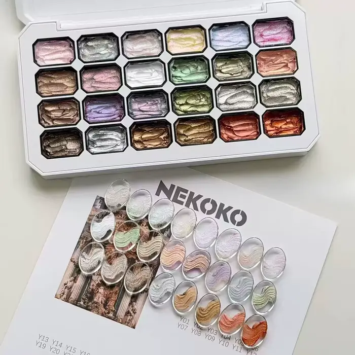 24 Couleurs Poudre de Fée Crème Gel Nail Art 3D UV/LED Gel Micro-Texture DIY Accessoires de Concepti