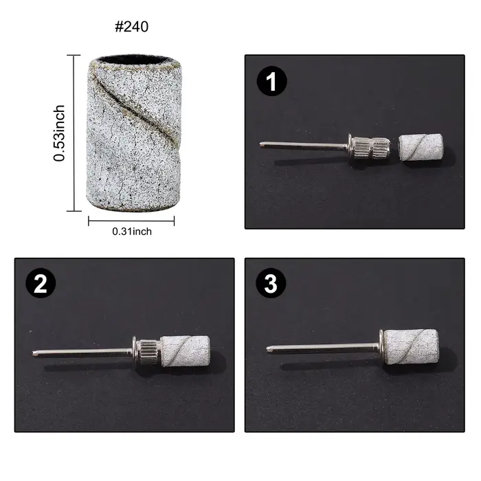 80 # 150 # 240 #   Zèbre bandes de ponçage Machine forets à ongles soins des pieds polissage manucur