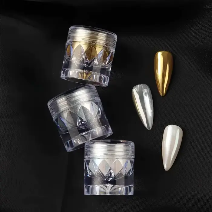 Ensemble de poudre de paillettes pour ongles, 3 pièces, effet miroir aurore, poussière holographique