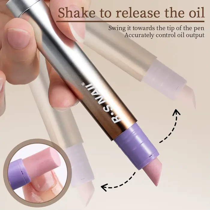 RSNAIL Stylo à huile pour cuticules 3 en 1 avec poussoir à ongles en céramique