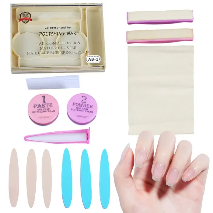 Kit d'outils pour nail art avec cire de polissage