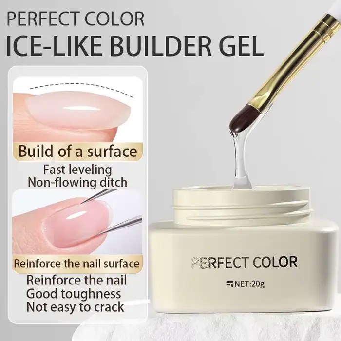 Gel Constructeur PERFECT COLOR pour Ongles 20g Transparent Gel Renforçateur Vernis