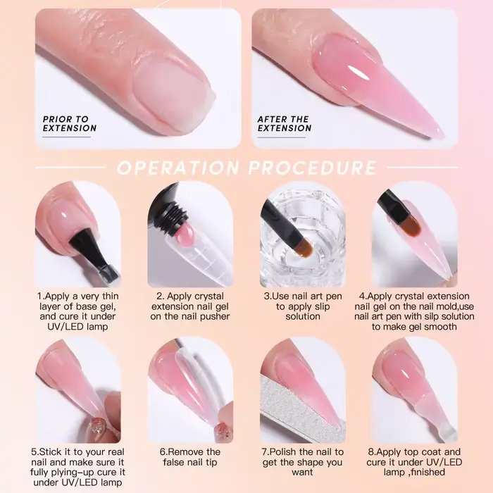 AS 15ml Gel d'extension d'ongle construire des ongles Poly Gel acrylique UV LED Extension rapide du modèle de cristal