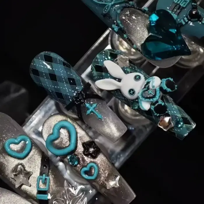 Moule à ongles 3D lapin Punk doux