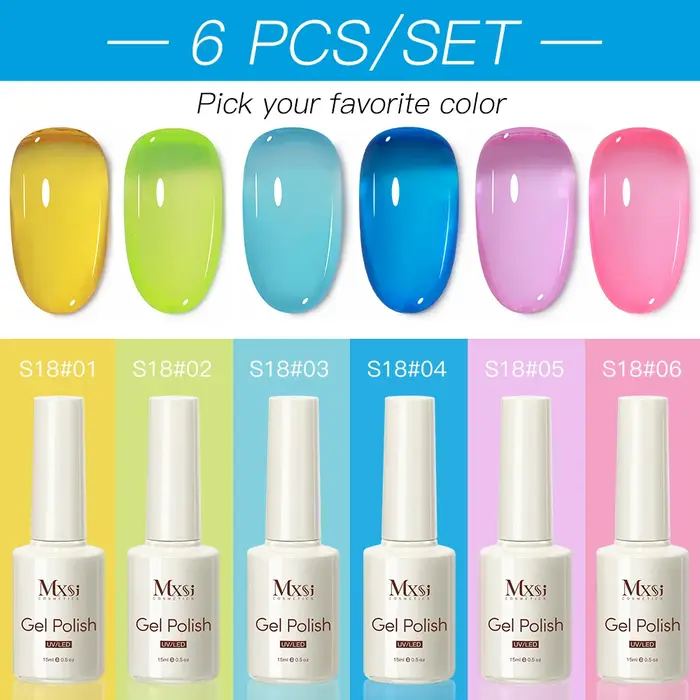 6 pièces/ensemble 15ML nu rose gelée vernis à ongles Gel ensemble été translucide