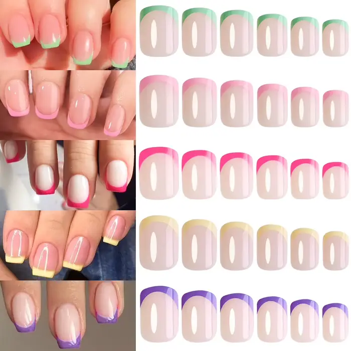 Ensemble d'ongles français à pression