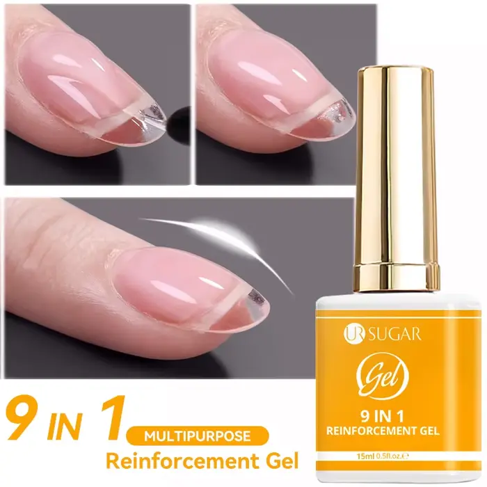 UR SUGAR 15ml Gel de Renforcement 9-en-1 Multifonctionnel pour Ongles, Gel Constructeur pour Fortifi